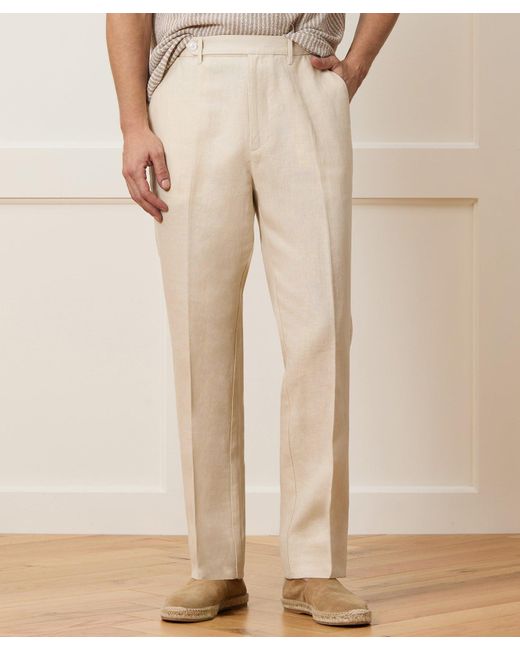 Todd Snyder Natural Linen Tab Trouser for men