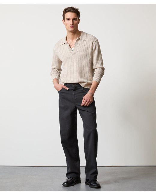 Todd Snyder White Relaxed Fit 5-pocket Cotton Linen Pant for men