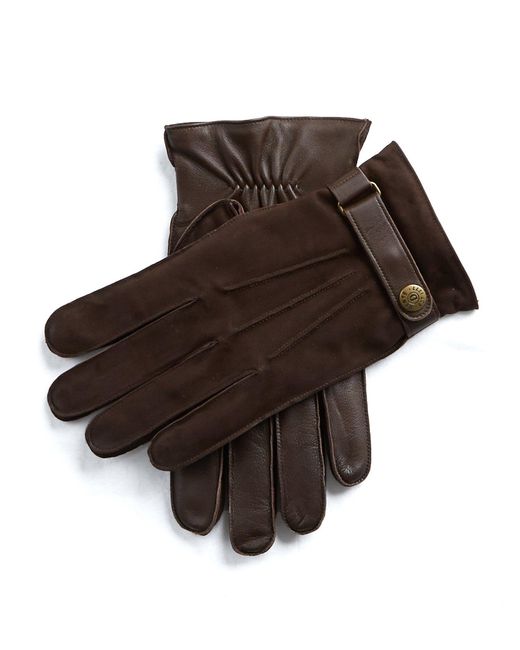 Dents Dents Marlborough Wool Lined Nubuck & Leather Gloves In Brown for men