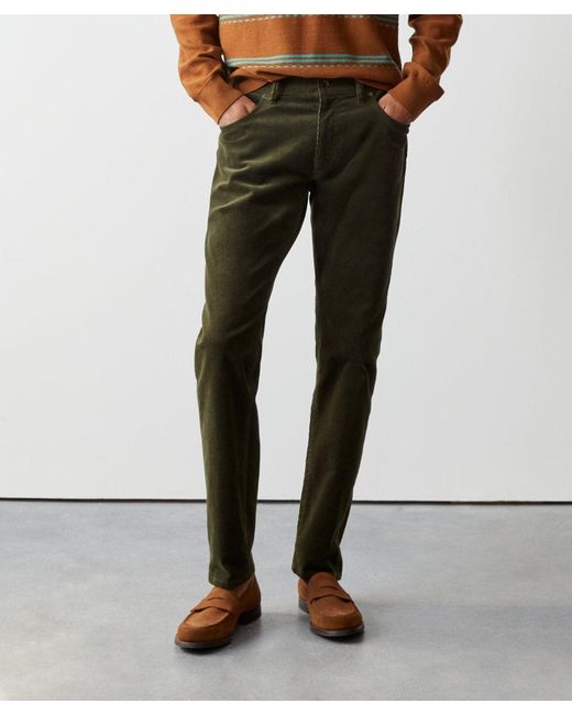 Todd Snyder Green Slim Fit 5-pocket Corduroy Pant for men