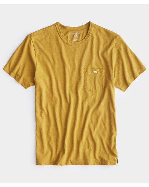 Todd Snyder Made In L.a. Homespun Slub Pocket T-shirt in Yellow for Men ...