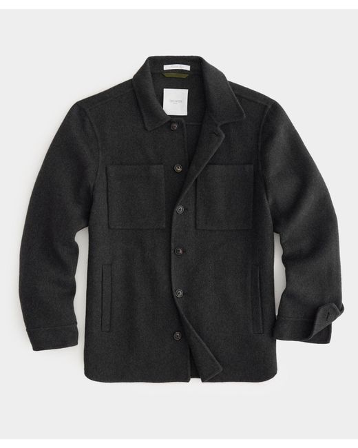 Todd Snyder Black Italian Cashmere Shirt Jacket for men