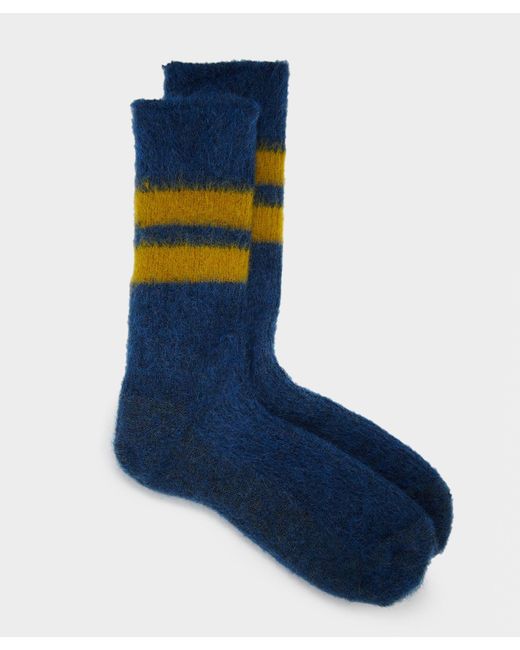 RoToTo Reversible Brushed Mohair Sock in Blue for Men | Lyst