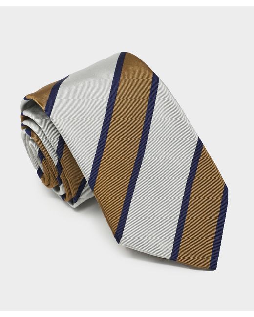 Todd Snyder White Italian Repp Stripe Tie for men