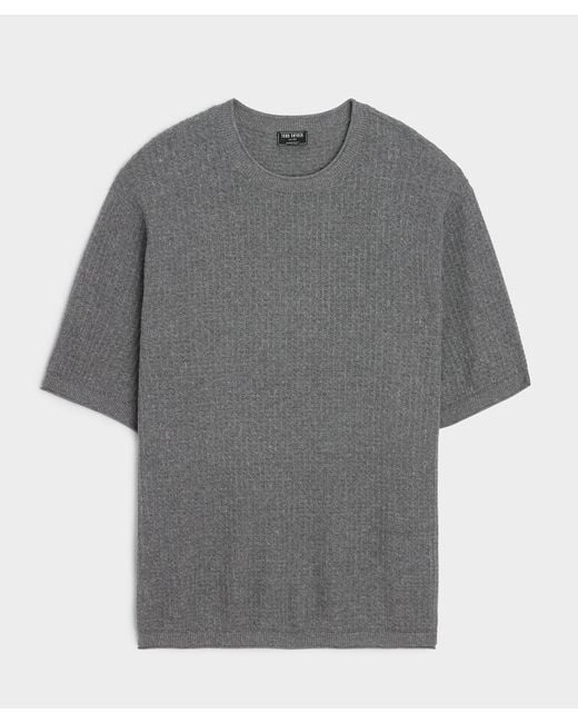 Todd Snyder Gray Linen Waffle Tee for men
