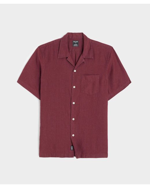Todd Snyder Sea Soft Irish Linen Camp Collar Shirt in Red for Men | Lyst