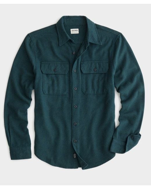Todd Snyder Green Flannel Utility Shirt for men
