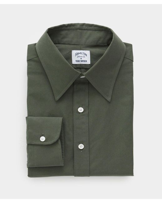 Todd Snyder Green Hamilton + Long Point Collar Shirt for men