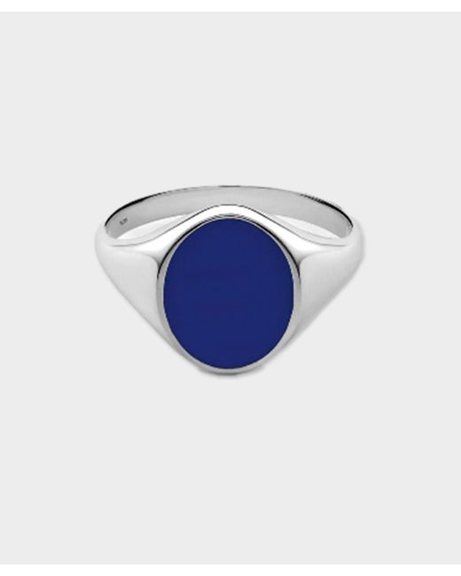 Miansai Blue Heritage Ring With Enamel, Sterling Silver for men
