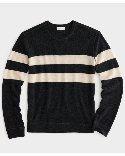 Todd Snyder Black Cashmere Stripe Sweatshirt for men