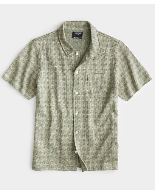 Todd Snyder Green Full-placket Double Knit Polo for men