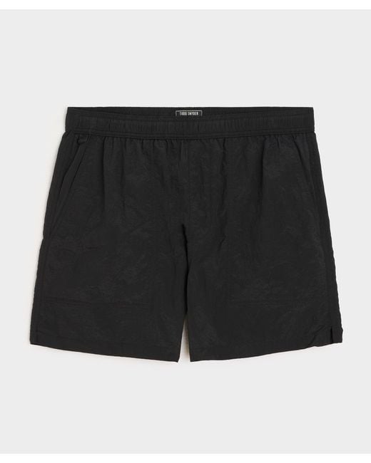 Todd Snyder Black 5" Nylon Everywhere Short for men