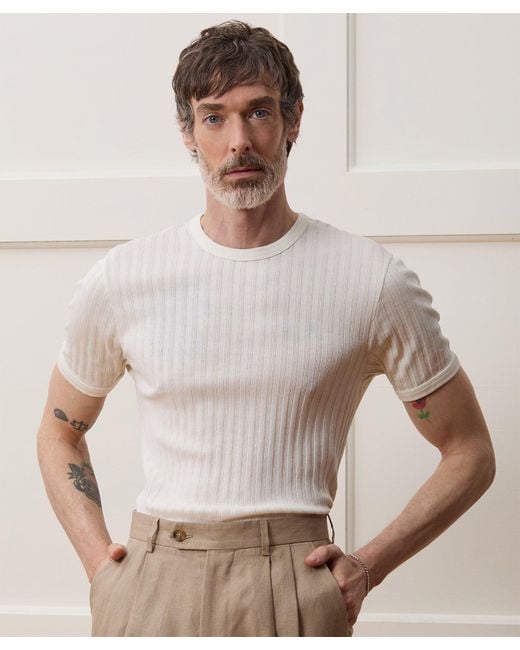 Todd Snyder White Ribbed Tee for men