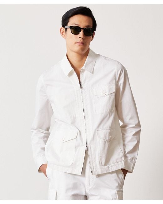 Todd Snyder Lightweight Cotton Military Jacket In White for men