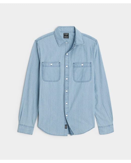 Todd Snyder Blue Japanese Chambray Work Shirt for men