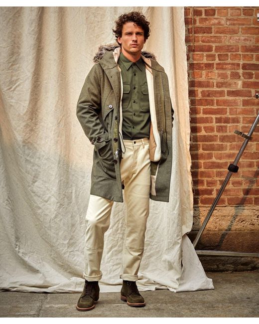 Green parka shop outfit mens