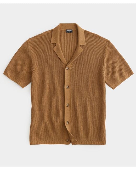 Todd Snyder Brown Recycled Cotton Cabana Polo for men