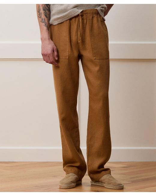 Todd Snyder Natural Straight Fit Linen Beach Pant for men
