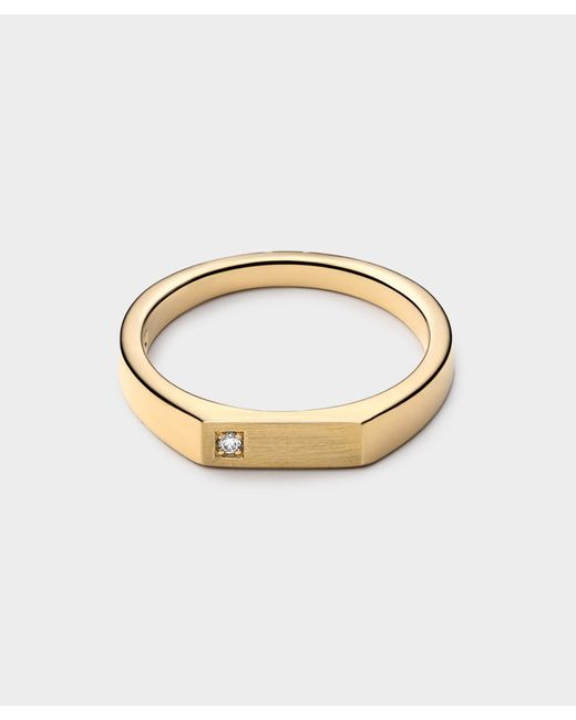 Miansai Metallic Thin Geo Ring Diamond Ring In Gold for men