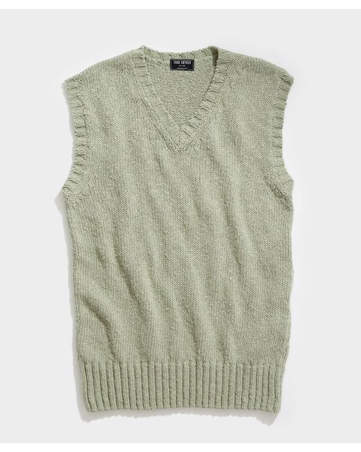 Todd Snyder Cotton Sweater Vest in Sage (Green) for Men - Lyst