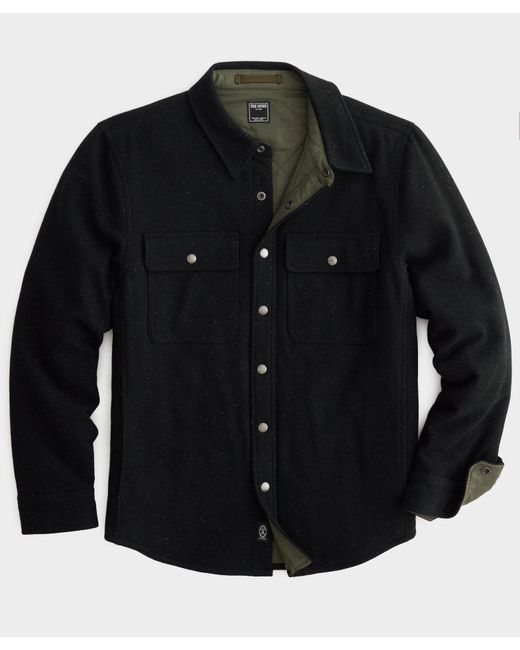 Todd Snyder Black Speckled Wool Basecamp Shirt for men