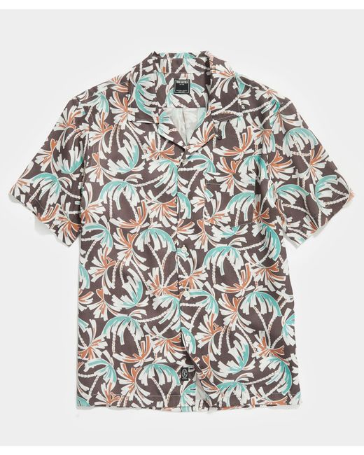 Todd Snyder Brown Palm Tree Camp Collar Short-sleeve Shirt for Men ...