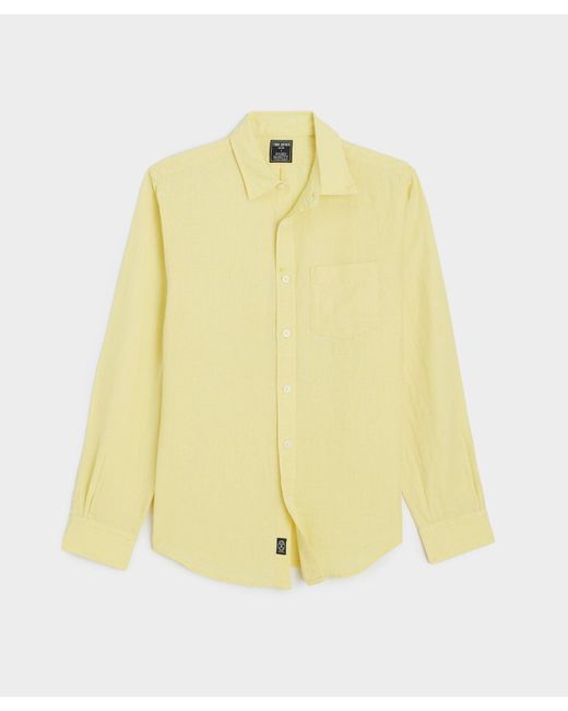 Todd Snyder Yellow Slim Fit Sea Soft Irish Linen Shirt for men