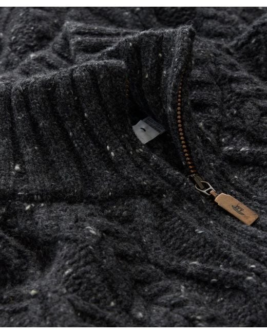 Inis Meáin Inis Mein Cable Zip Cardigan In Dark Charcoal in Black for ...