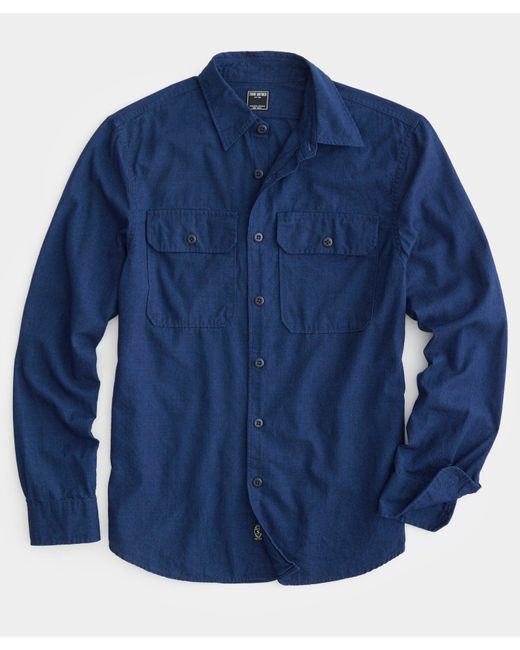 Todd Snyder Blue Two Pocket Selvedge Shirt for men