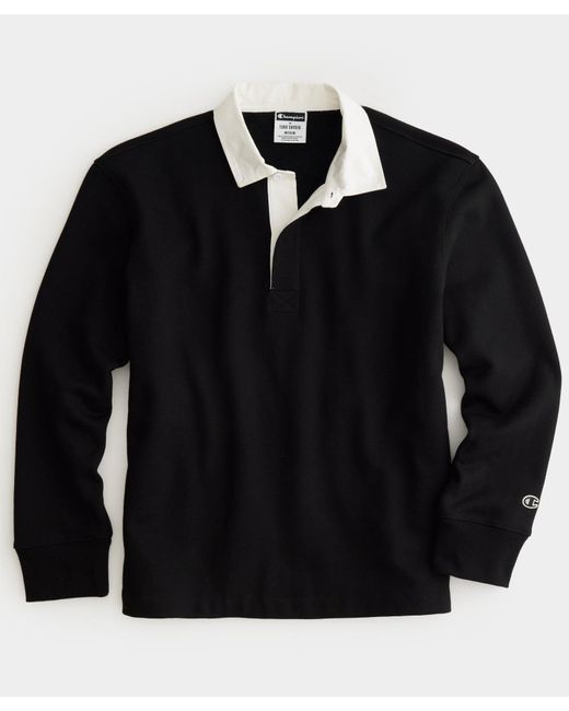 Todd Snyder Black Relaxed Fleece Rugby for men