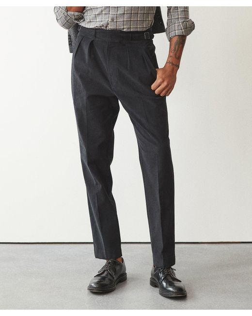 Todd Snyder Black Italian Brushed Cotton Gurkha Trouser for men