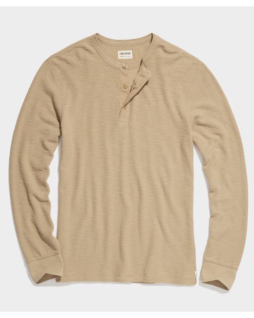 Todd Snyder Natural Lightweight Mini Waffle Henley for men