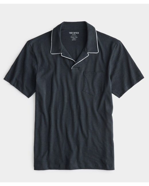 Todd Snyder Made In L.a. Tipped Montauk Polo in Black for Men | Lyst
