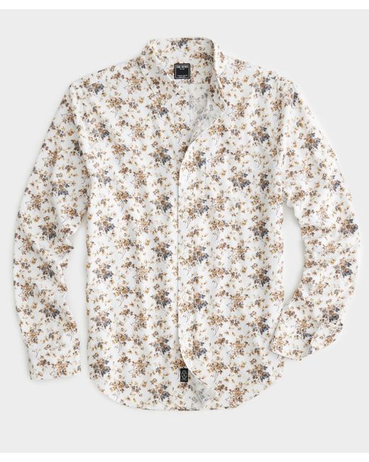 Todd Snyder White Floral Corduroy Shirt for men