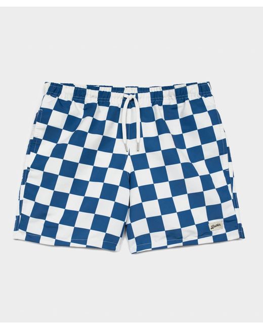 Bather Blue Checkerboard Swim Trunks for men