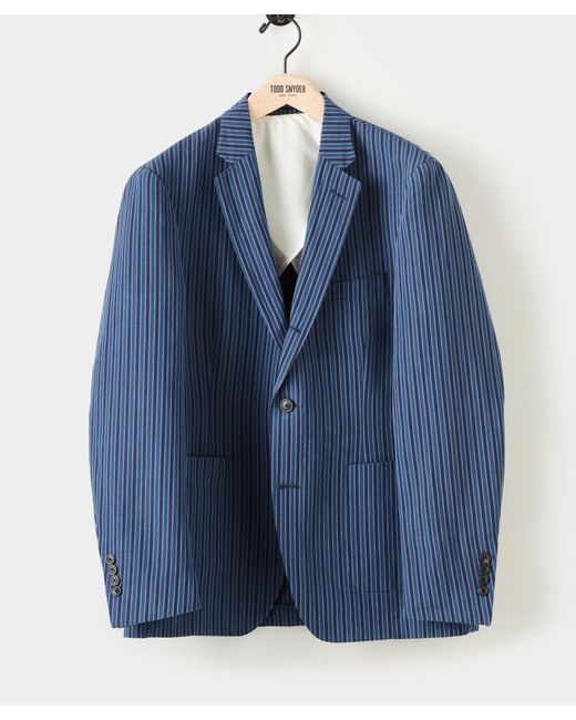 Todd Snyder Italian Cotton Linen Madison Suit Jacket in Blue for Men - Lyst