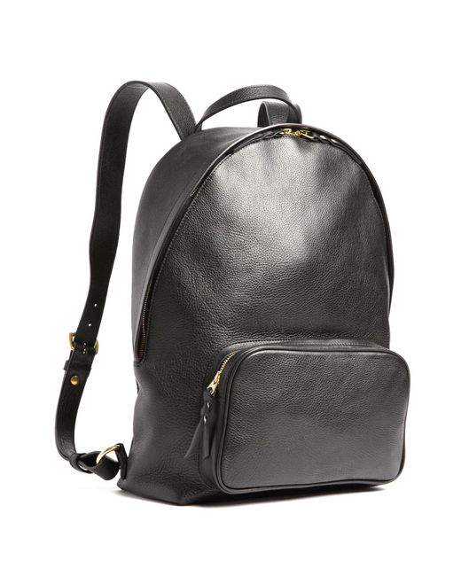 Lotuff Leather Black Leather Backpack for men