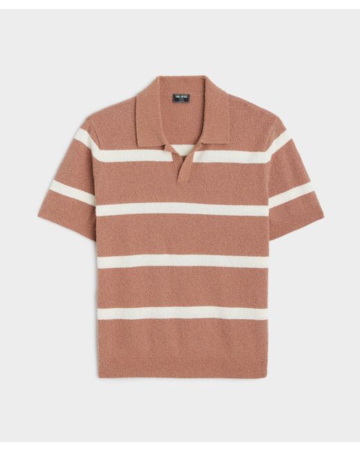 Todd Snyder Pink Boucle Stripe Polo for men