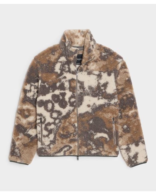 Todd Snyder Brown Sherpa Fleece Jacket for men
