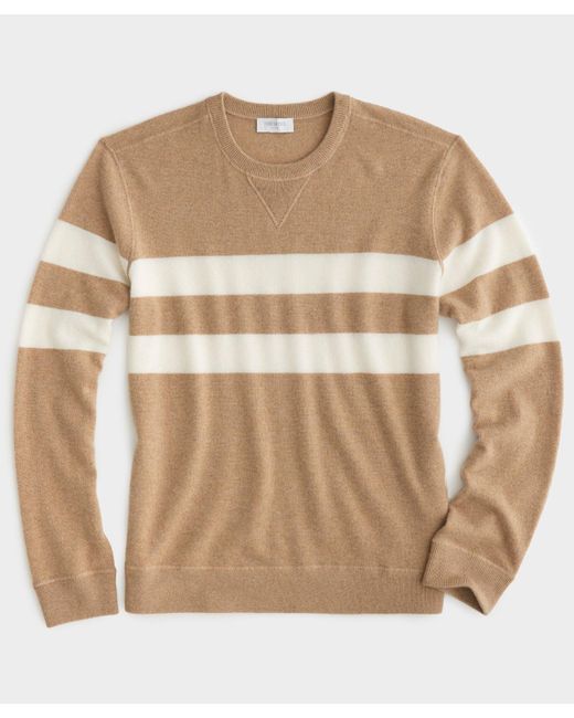 Todd Snyder Natural Cashmere Stripe Sweatshirt for men