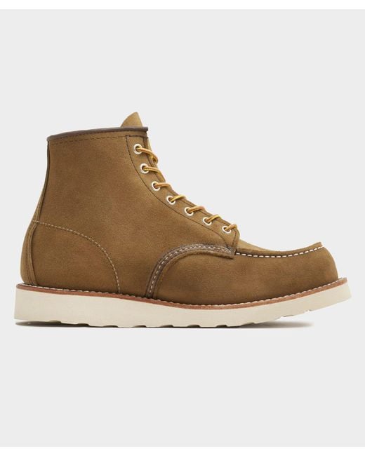 Red Wing Brown Red Wing 6-in Classic Suede Moc Boot for men