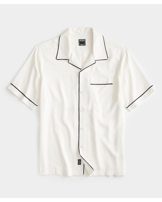 Todd Snyder Natural Japanese Tipped Rayon Lounge Shirt for men