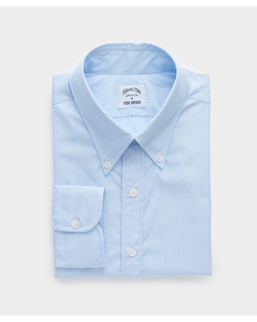 Todd Snyder Blue X Hamilton Wrinkle Free Cotton Dress Shirt for men