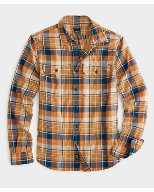 Todd Snyder Yellow Blue Two-pocket Flannel Shirt for men