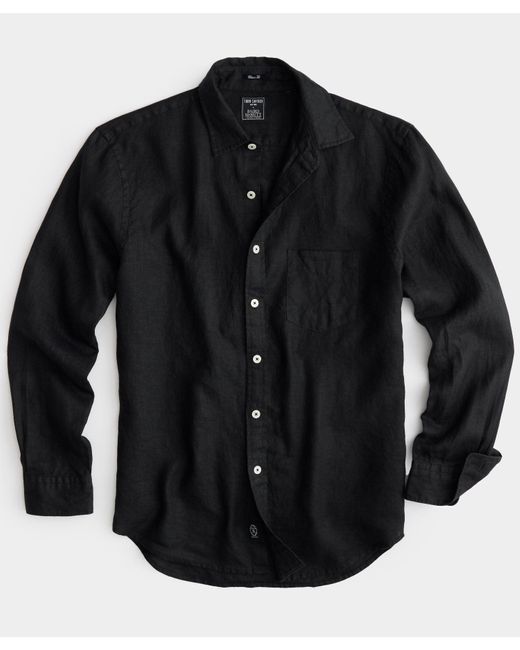 Todd Snyder Black Classic Fit Sea Soft Irish Linen Shirt for men