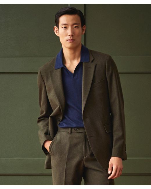 Todd Snyder Green Wool Flannel Sutton Suit Jacket for men