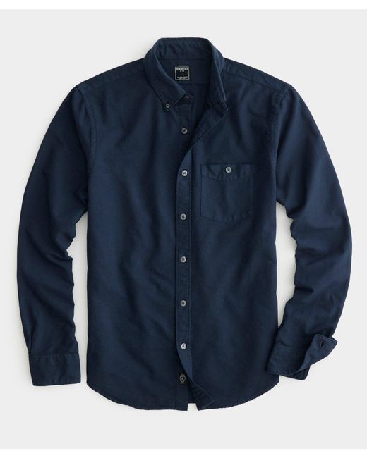 Todd Snyder Blue Slim Fit Garment-dyed Favorite Oxford for men