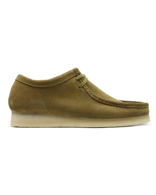 Clarks Green Wallabee Olive Suede for men
