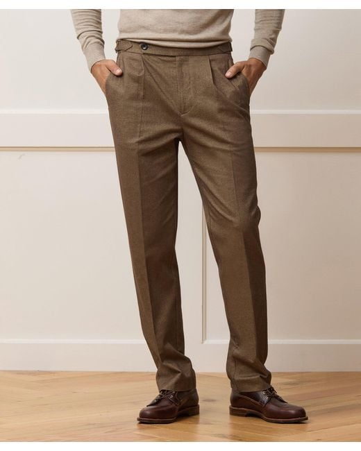 Todd Snyder Natural Italian Heathered Cotton Side Tab Trouser for men