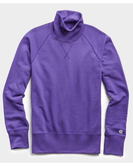 Todd Snyder Purple Terry Turtleneck Sweatshirt for men